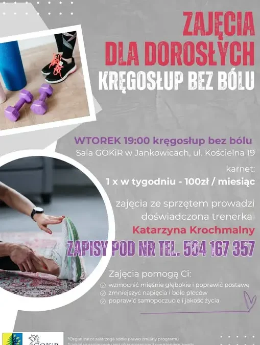 Kręgosłup bez bólu – nowe zajęcia dla dorosłych w Jankowicach