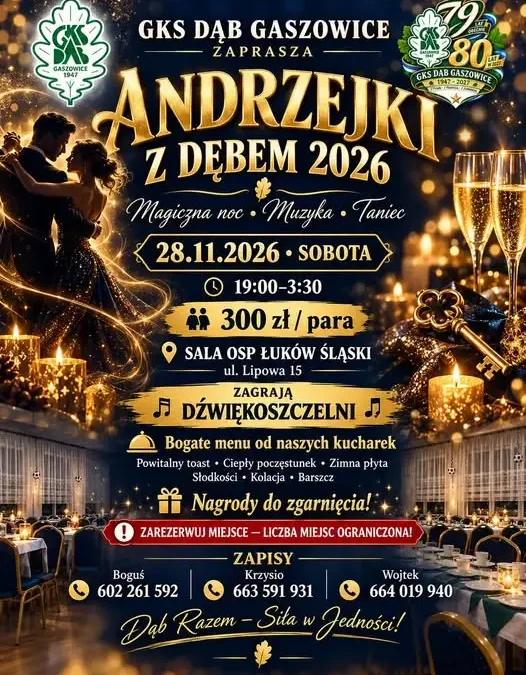Andrzejki z Dębem 2026 w Łukowie Śląskim — zapisy trwają