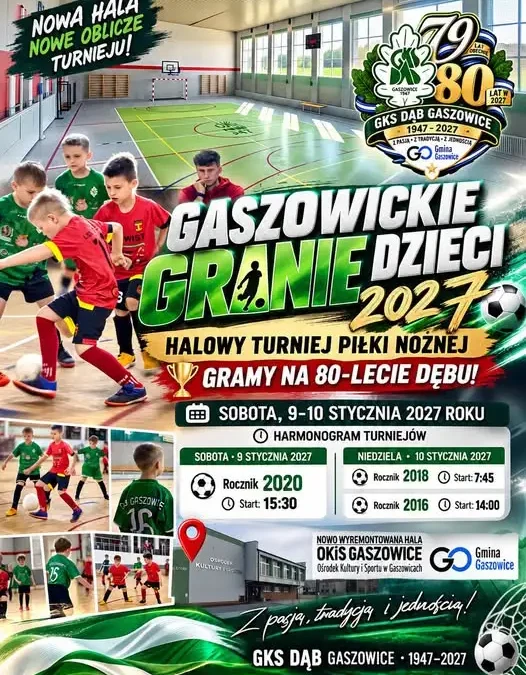 Gaszowickie Granie Dzieci 2027 – halowy turniej piłki nożnej w nowej hali OKiS
