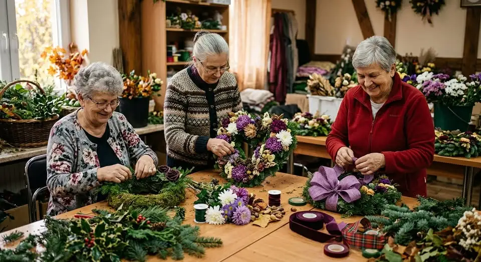 Warsztaty stroików nagrobnych dla seniorów w Świerklańcu