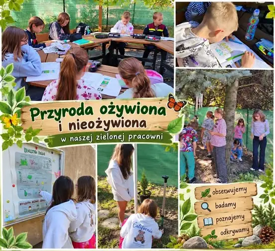 Lekcja przyrody w plenerze – klasa 4 odkrywała naturę w zielonej pracowni