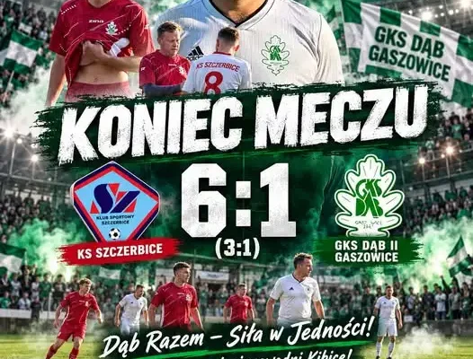 A Klasa Rybnik: Rezerwy Dębu Gaszowice przegrywają w Szczerbicach 1:6