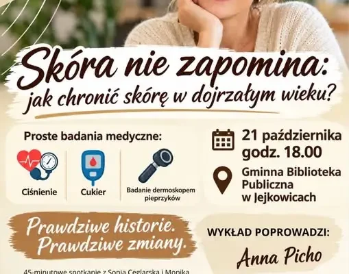 Klub Zdrowia w Jejkowicach: spotkanie o pielęgnacji skóry w dojrzałym wieku