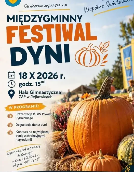 Międzygminny Festiwal Dyni w Jejkowicach już 18 października