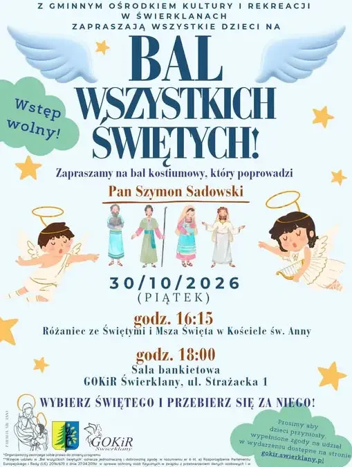 Bal Wszystkich Świętych w Świerklanach – zaproszenie dla dzieci
