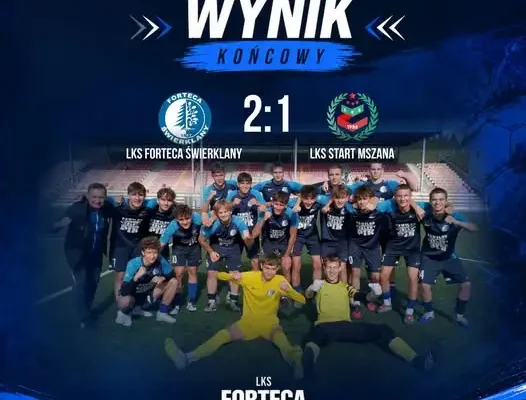 Juniorzy Fortecy Świerklany wygrywają derby ze Startem Mszana 2:1