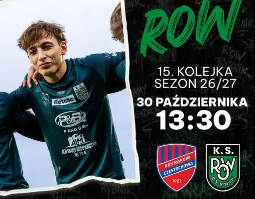 ROW 1964 Rybnik zagra z rezerwami Rakowa Częstochowa w piątek o 13:30