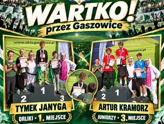 Młodzi biegacze z GKS Dąb Gaszowice na podium biegu „Wartko… bez Gaszowice”