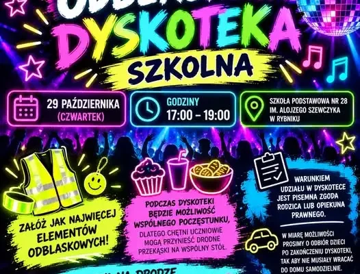 Odblaskowa dyskoteka w SP28 – zabawa i bezpieczeństwo w jednym