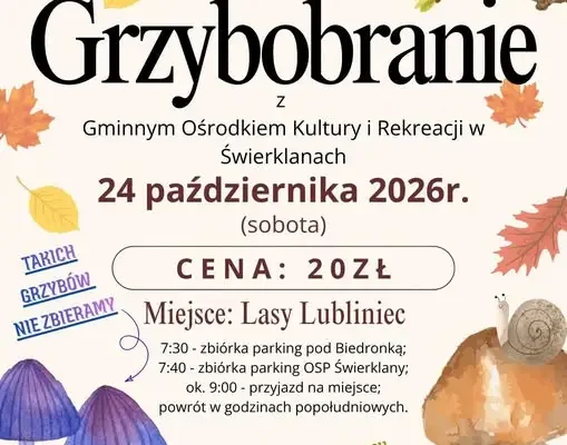 Jesienne Grzybobranie w Lasach Lubliniec – zapisy trwają