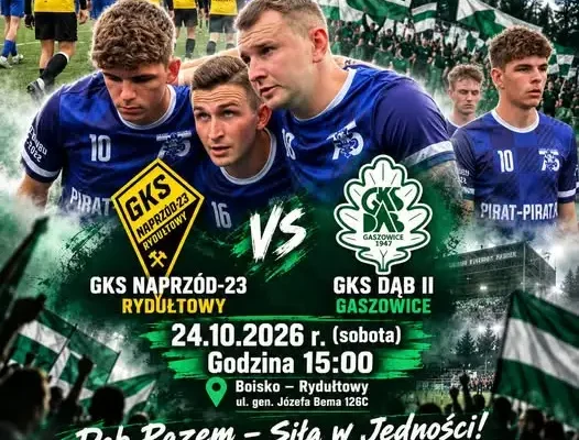 Klasa A: rezerwy Dębu Gaszowice zagrają z Naprzodem Rydułtowy