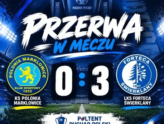 Forteca Świerklany prowadzi 3:0 z Polonią Marklowice do przerwy w Pucharze Polski