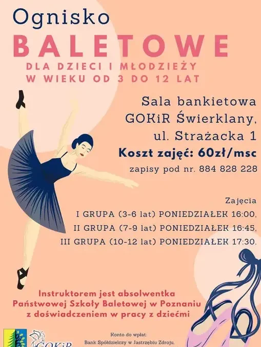 Ognisko baletowe dla dzieci i młodzieży w Świerklanach – zapisy trwają!