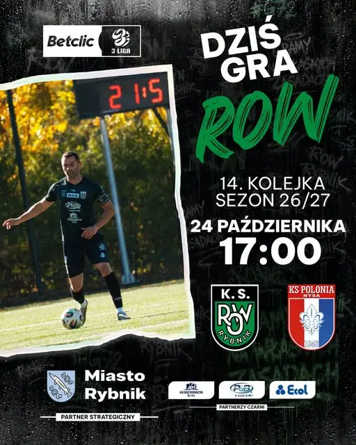 Polonia Nysa zagra na Stadionie Miejskim w Rybniku – 24 października o 17:00