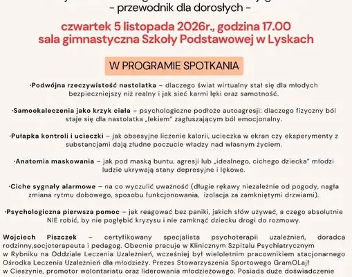 Spotkanie profilaktyczne dla rodziców w Szkole Podstawowej w Lyskach