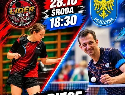 Mecz tenisa stołowego w Piecach: GUKS Lider Piece kontra ULKTS Pszczyna