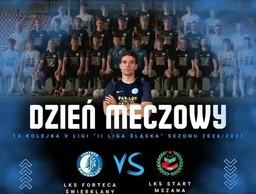 LKS Forteca Świerklany zagra z LKS Start Mszana w 13. kolejce V ligi śląskiej