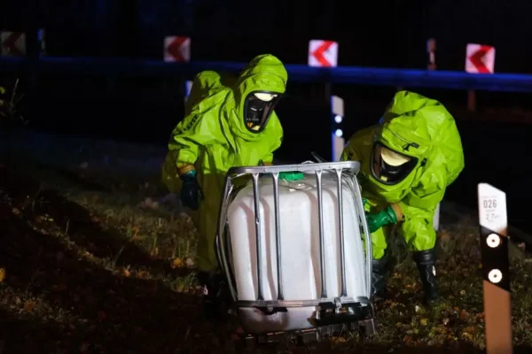 Plama oleju na ulicach Lysek — interweniowała OSP Lyski